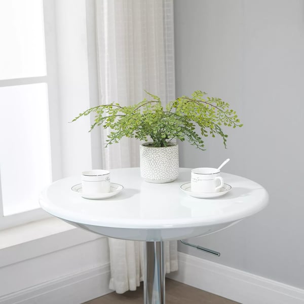 HOMCOM Barbord med højdejustering, hvid metal og ABS-maling, Ø61 x 76-97 cm