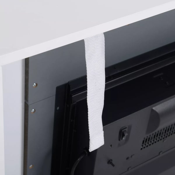 Elektrisk Elstad St'ende med Flamm-Effekt, 1800/2000W - Vit MDF & Glas