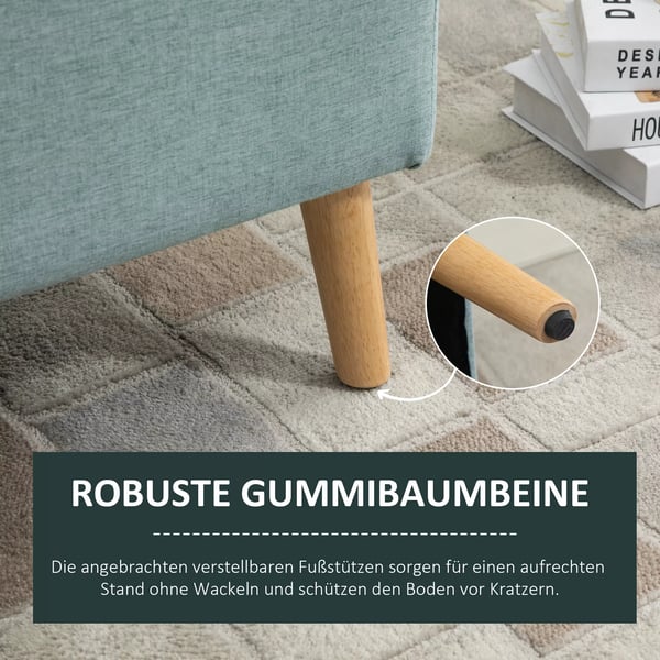 HOMCOM Opbevaringsbænk - Grøn Polyester - 110x39x45cm
