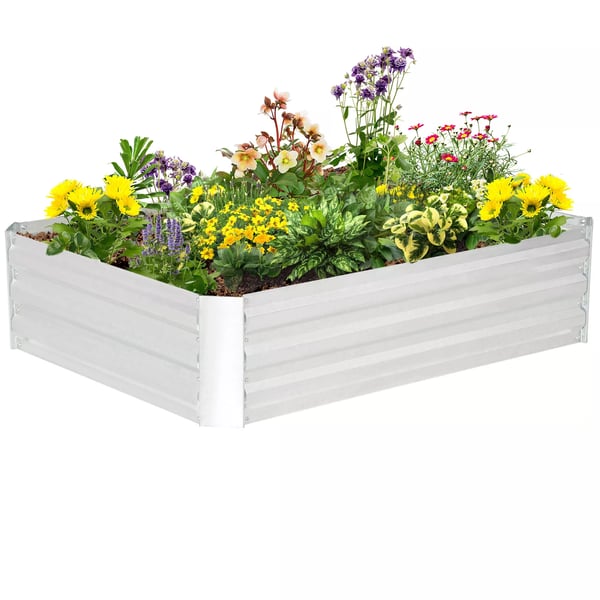 Outsunny Hjbed Galvaniseret Stål Sølv 120x90x30 cm