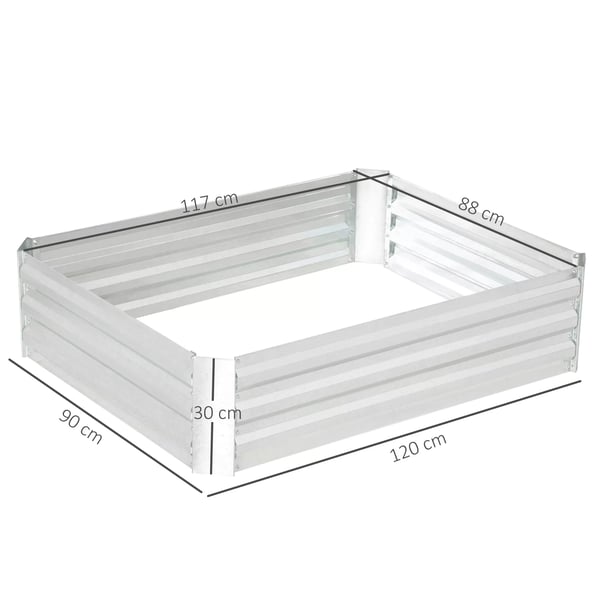 Outsunny Hjbed Galvaniseret Stål Sølv 120x90x30 cm