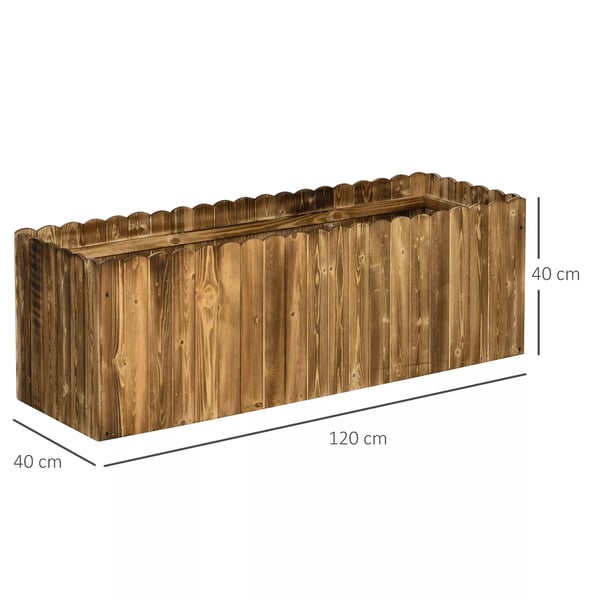 Outsunny højbed plantekasse urtebed blomsterbed grøntsagsbed plantekasse af grantræ 120 x 40 x 40 cm