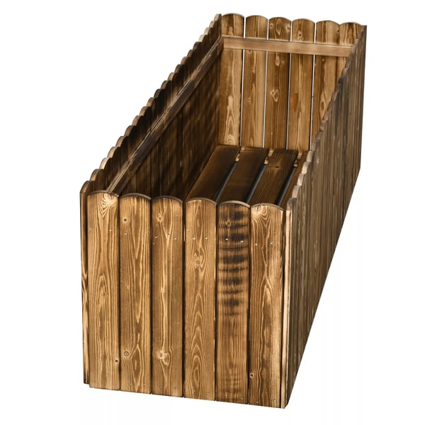 Outsunny højbed plantekasse urtebed blomsterbed grøntsagsbed plantekasse af grantræ 120 x 40 x 40 cm