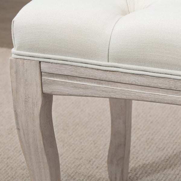 HOMCOM Pehmustettu Penkki - Tammi, Pellava, Beige (110x40x48cm)