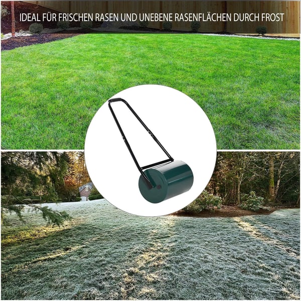 Outsunny Plænerulle - Havevalse til Udjævning af Græsplæner - Metal Grøn/Beige/Brun - 30 cm Bredde