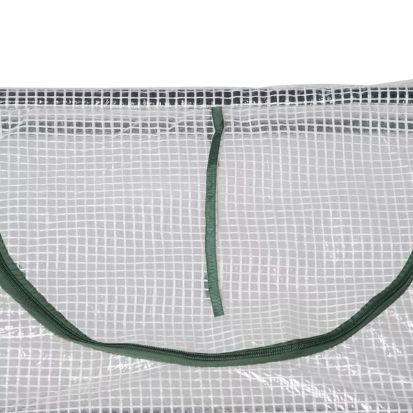 Outsunny Minivæksthus med UV-resistent PE-dække, stålramme, lynlåsvindue, 120x60x60 cm, Hvid