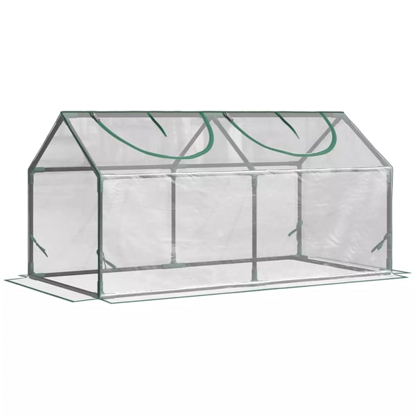 Outsunny Minidrivhus i PVC med lynl'ud vindue, 120x60x60 cm, transparent