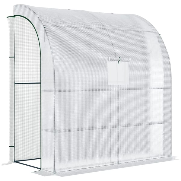 Folie drivhus Tomat drivhus med mesh vindue & rulledøre, UV-beskyttelse, Hvid, 200x100x215cm