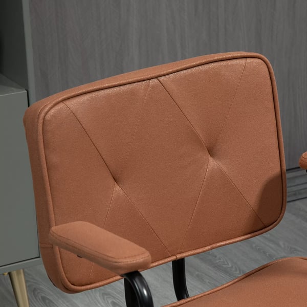 Vinsetto kontorstol skrivebordsstol med hjul, højdejusterbar med vippefunktion, 360° rotation, vipbar, skum, brun, 61 x 58 x 82-91 cm