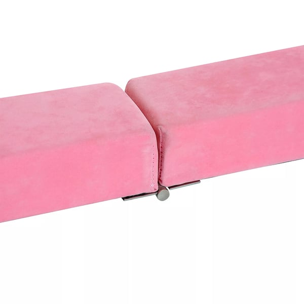 HOMCOM Foldbar Gymnastikbjælke 210 cm - Rosa Polyester Balancebjælke til Børn og Voksne, op til 120 kg