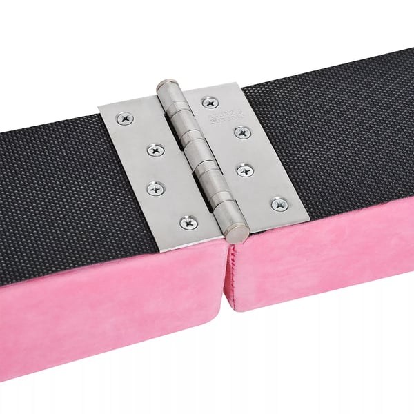 HOMCOM Foldbar Gymnastikbjælke 210 cm - Rosa Polyester Balancebjælke til Børn og Voksne, op til 120 kg