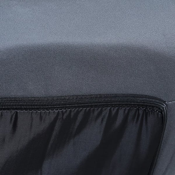 HOMCOM Drejelig Gulvstol med 360° sokkel og 5-trins justerbar ryg, stål, mørkegrå, mikrofiber