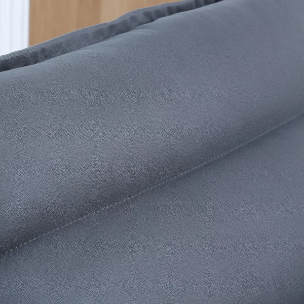 HOMCOM Drejelig Gulvstol med 360° sokkel og 5-trins justerbar ryg, stål, mørkegrå, mikrofiber