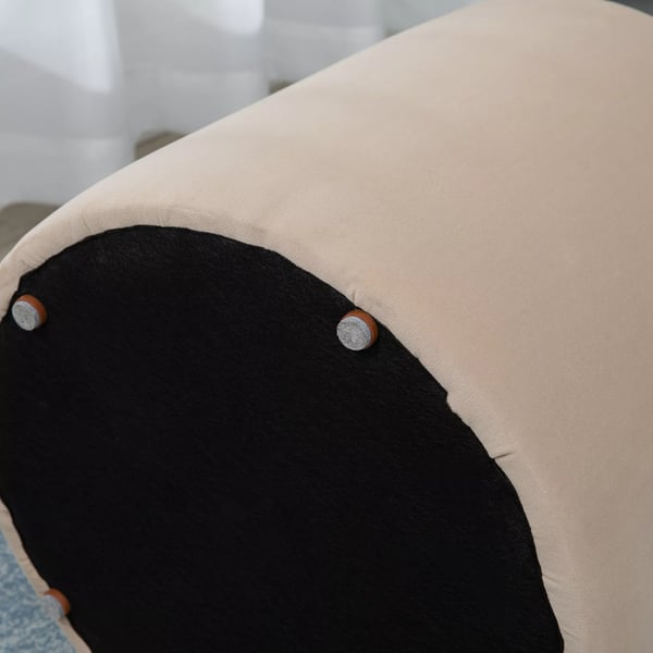 Rund Ottoman med opbevaring i fljlslook, Beige. Aftageligt lg, der kan bruges som bakke. Polyesterstof, skum, gummitr. Ø44x47,5cm