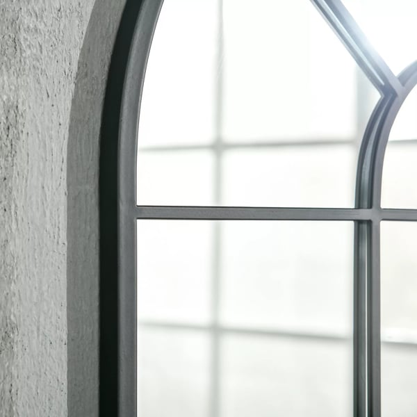 HOMCOM Buevindue Veggspejl 91x60cm - Sort Metal/Glas