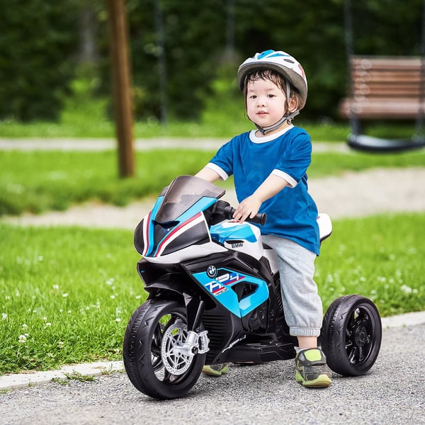 Lasten sähkömoottoripyörä 6V sininen, PP/metalli, 2,5 km/h, 45 min ajoaika, 18 kk alkaen