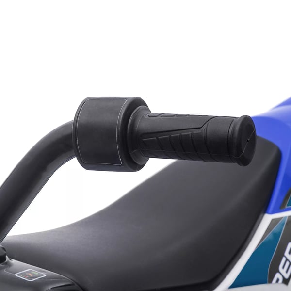 HOMCOM Børne Elmotorcykel 12V, Blå/Hvid, PP & Metal m/Støttehjul, Fra 3 år