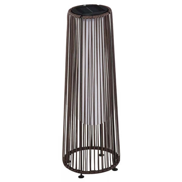 Outsunny Solarlampe Rattan Haven, Brun, 21,5 x 61 cm, Automatisk LED
