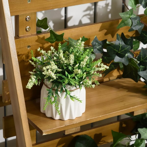 Outsunny Plantekasse HBjbed med Espalier og Hylder - Gran TrB, Brun, 63x39x160cm