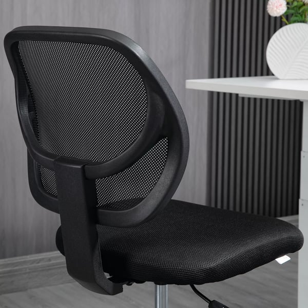 Ergonomisk Kontorstol - Justerbar Fodstøtte, 93-113cm, Hjul, Sort Mesh