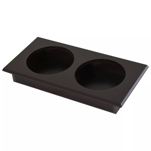 PawHut Forhøjet Hundeskål med Opbevaring - 2 Skåle i Rustfrit Stål, Espresso MDF - 60x30x41 cm