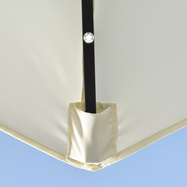 Outsunny halvskærm parasol, beige, metal/polyester, m. LED-lys