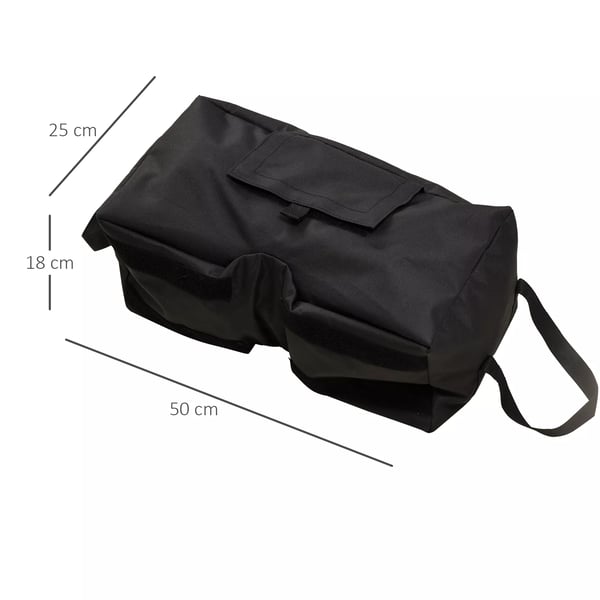 Outsunny parasolfod sandsæk til markedsparasol, 2x fyldbare poser 50 kg, inkl. skovl, sort