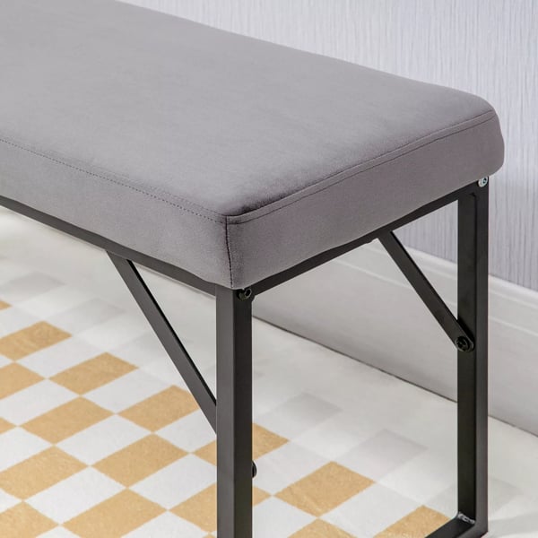 HOMCOM Sittbänk Sammet Mörkgrå - 100x35x47cm