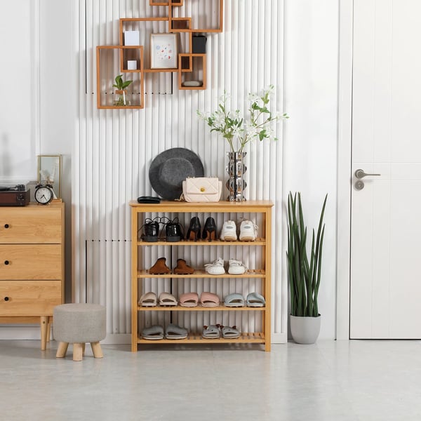 HOMCOM Kenkäteline Bambu 5 tasoa Luonto 80x29x82cm