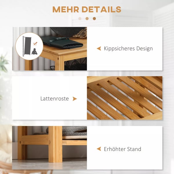 HOMCOM Kenkäteline Bambu 5 tasoa Luonto 80x29x82cm