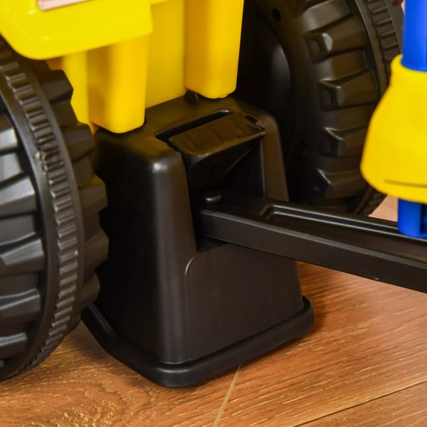 Trampbil Traktor Gul med Vagn - Leksaksbil för barn 12-36 månader, Plast/Metall