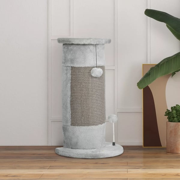 PawHut kissan raapimispuu pallolla, 58cm, harmaa sisal