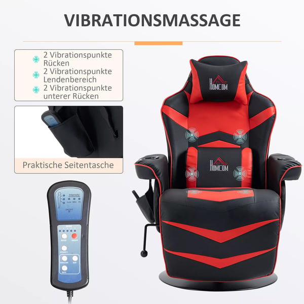 afslapningsstol med massagefunktion Ergonomisk loungestol med høj ryg og pude TV-stol med kopholder hvilestol kunstlæder
