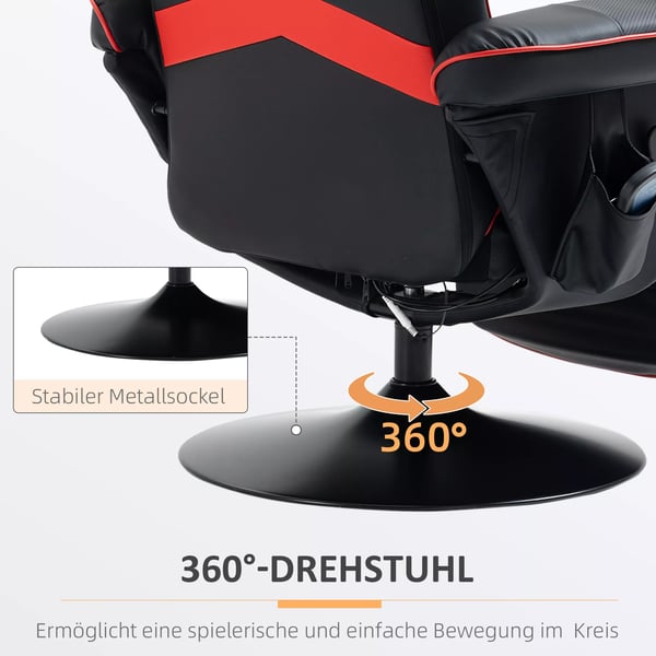 afslapningsstol med massagefunktion Ergonomisk loungestol med høj ryg og pude TV-stol med kopholder hvilestol kunstlæder