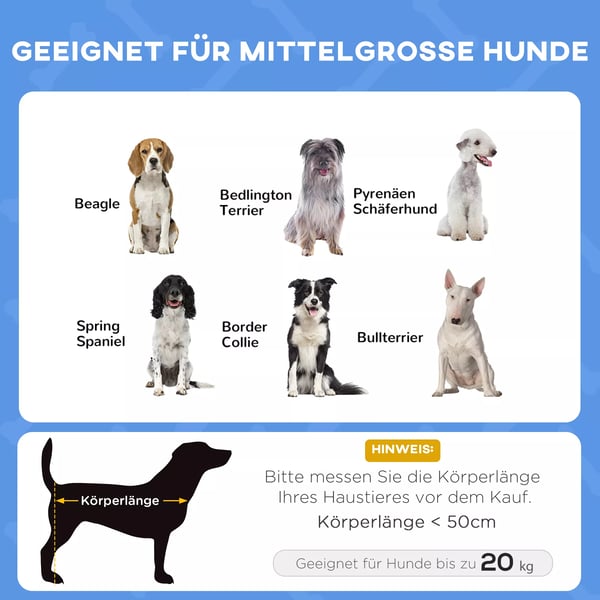 PawHut Kæledyrsseng Udendørs Baldakin Hævet Meshstof UV-beskyttelse Mørkeblå Mellemstore Hunde