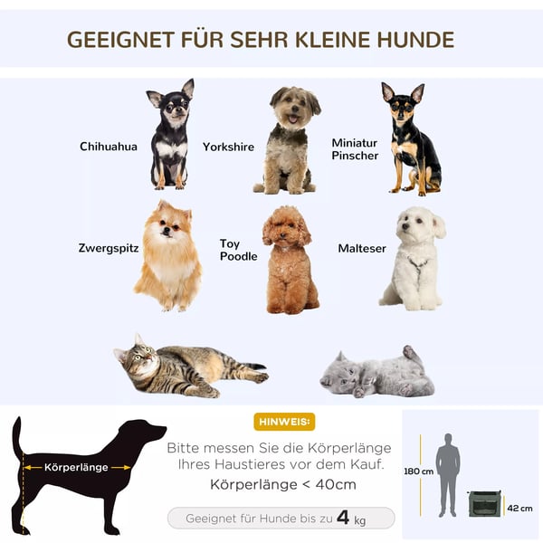 PawHut hundetaske hundebur med netvindue, kattetransportbur med pude, Oxford-stof, grå, til hunde op til 4 kg