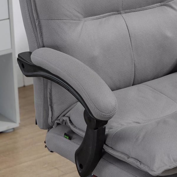 Ergonomisk Kontorstol med Massage og Varme - Mikrofiber, Grå