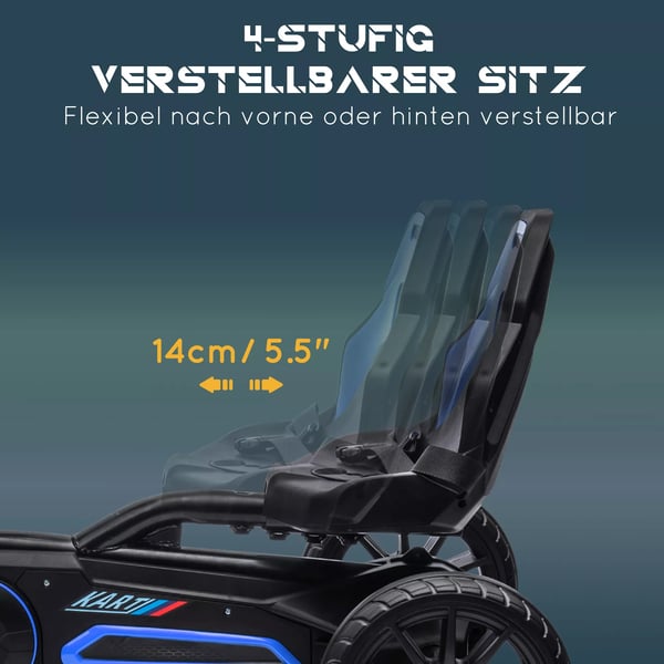 HOMCOM Gokart för barn, blå