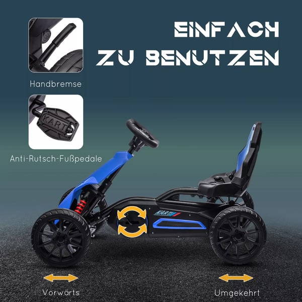 HOMCOM Gokart för barn, blå