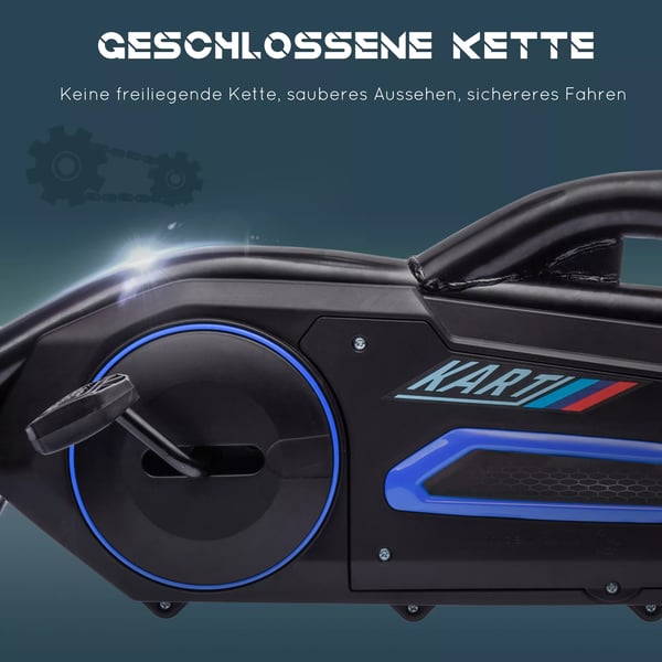 HOMCOM Gokart för barn, blå