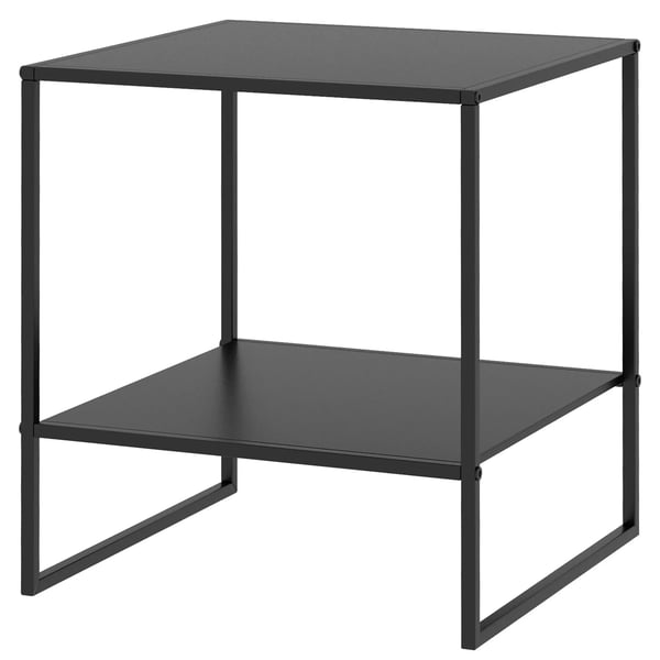 Sidebord med Opbevaring - Sort Stål 40x40x45 cm