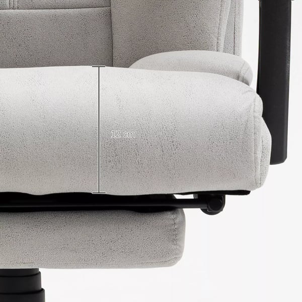 Vinsetto kontorstol med massage og varmefunktion, lysegrå polyester og stål, 111-119 cm justerbar højde