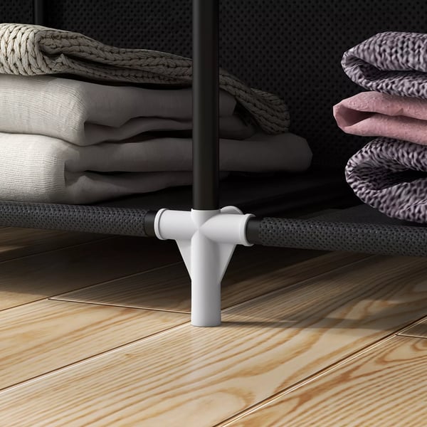HOMCOM Stort Stofskab med Bøjlestang og 8 Hylder - Sort - 125x43x162,5 cm