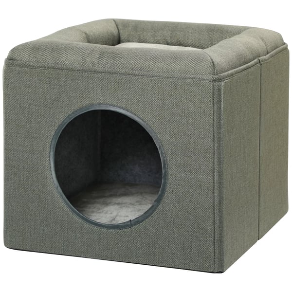 PawHut Grøn Kattely med Pude, Polyester, 36,5x36,5x33cm