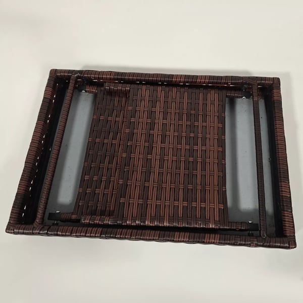 Outsunny rattan havebord klapbord vejrbestandigt brun 60x41x41cm