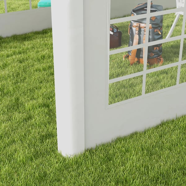 Outsunny Sidepanel med vindue, Sidevæg til pavillon ca. 6 x 2 m Sideplane udskiftningsvæg til partytelt, Hvid