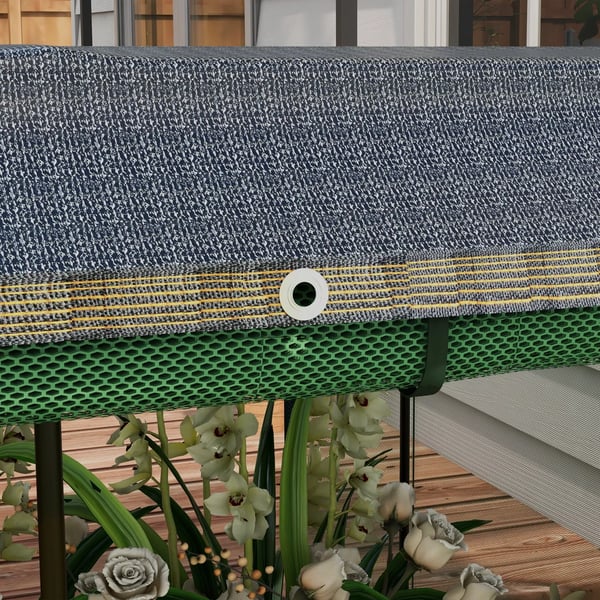 Outsunny højbed af stål med fuglenet, mørkegråt havebed til altan og terrasse, solafskærmning, 230x110x110 cm