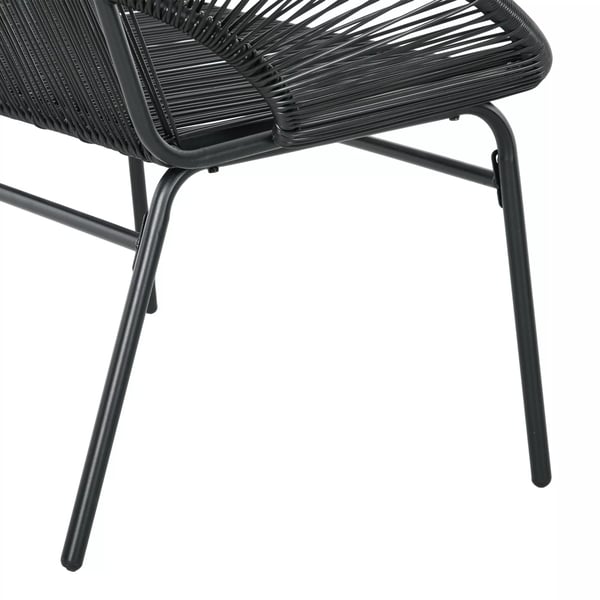 Outsunny Polyrattan bænk 2-personers Rattanbænk havebænk, balkonbænk op til 260 kg, sort, stål, til terrasse & altan