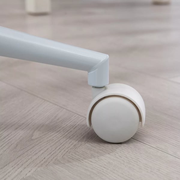 HOMCOM Kontorstol Hvid, Teddy Fleece Skrivebordsstol, Justerbar Drejestol, Ergonomisk Kontorstol til Hjemmekontoret, 120kg Kapacitet