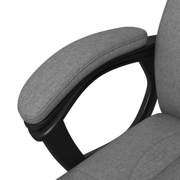 toimistotuoli Ergonominen tietokonetuoli keinutoiminnolla, korkeussäädettävä, niskatuki, käsinojat, harmaa, pellavapintainen, 66x75x110-120cm